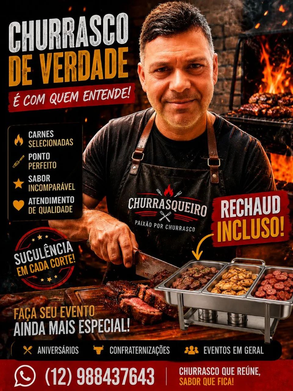 Churrasqueiro para eventos 250$
