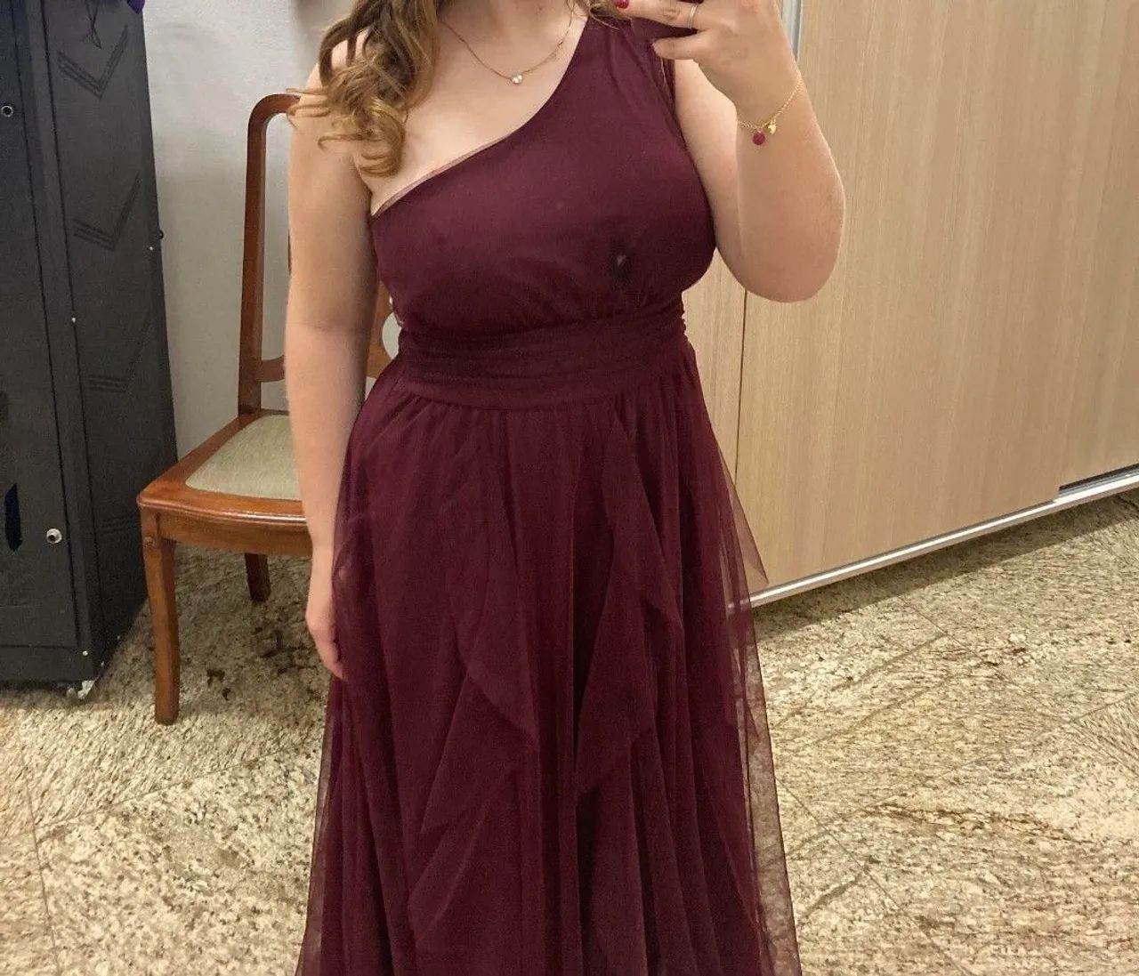 Vestido madrinha marsala