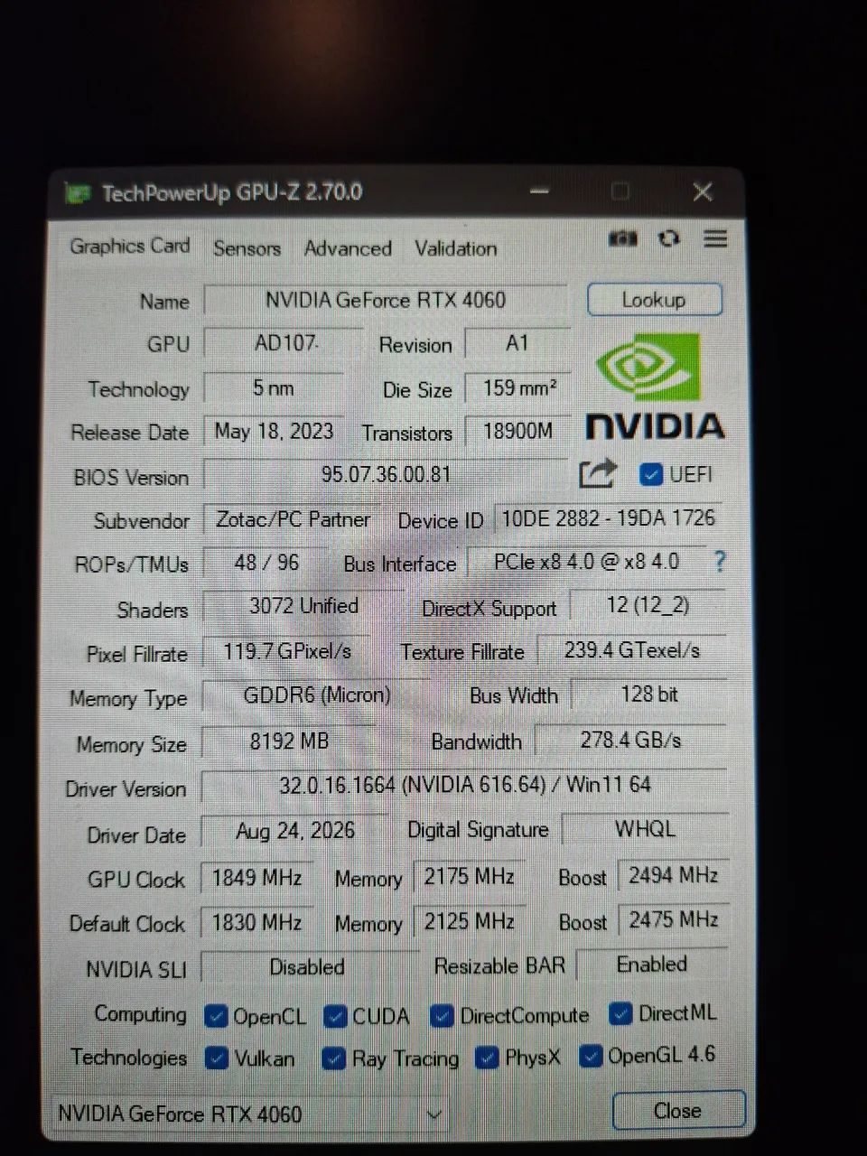 Placa de Vídeo Geforce RTX 4060 Zotac - Foto 2