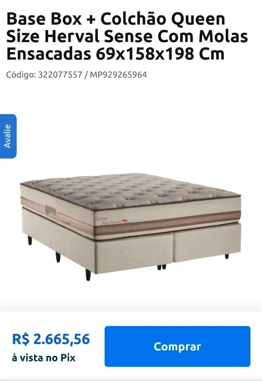 Cama Box Queen Herval, nova!!! Um ano de uso apenas. 