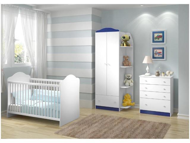 Quarto de Bebê Completo com Berço Guarda-Roupa - e Cômoda Multimóveis Confete Luiza - Foto 3