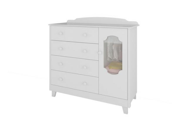 Frete Grátis* Comoda 4 gavetas 1 porta - Janelinha Noah *NOVO - Foto 2