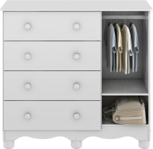 Frete Grátis* Cômoda Infantil 4 Gavetas 1 Porta - Uli Master *NOVO - Foto 3