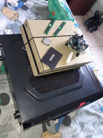 Ps4 fat sem manete e sem hd ssd 120gb 8gb de ram ddr3 cooler intel i5 2300 gabinete shark