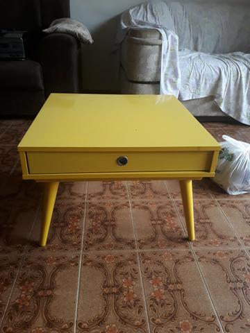 Mesa Mesinha de Centro Retrô Vintage Amarela