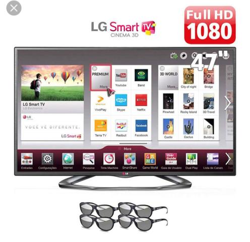 Smart TV LG 47 polegadas 3d com 4 óculos