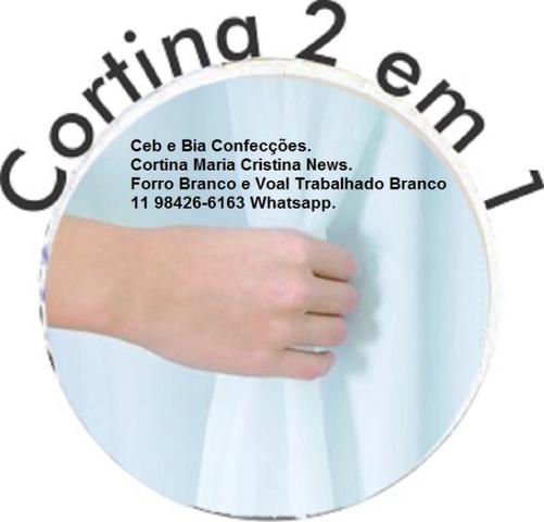 Cortina de Blecaute Cor Branco com Voal Liso Branco - Foto 3