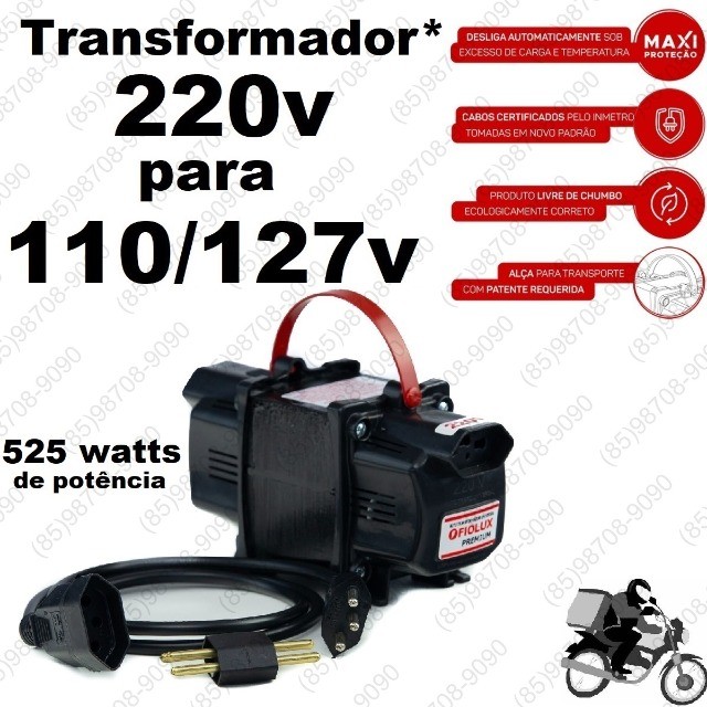 Transformador 220v 110v/120v127v 525 Watts