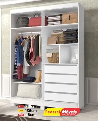 Guarda Roupas 4 Portas 4 Gavetas Super Lindo Fazemos Entrega  - Foto 2