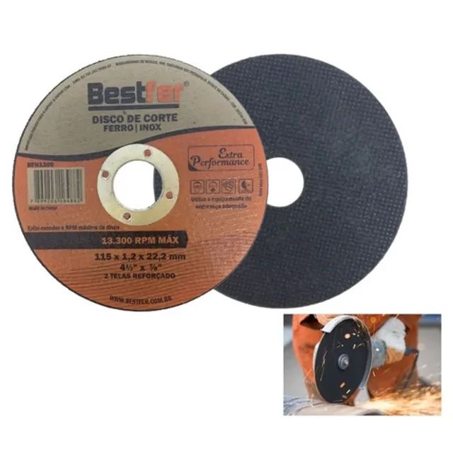 Disco De Corte Para Aco E Ferro 115mm Bfh1309 Bestfer - Foto 3