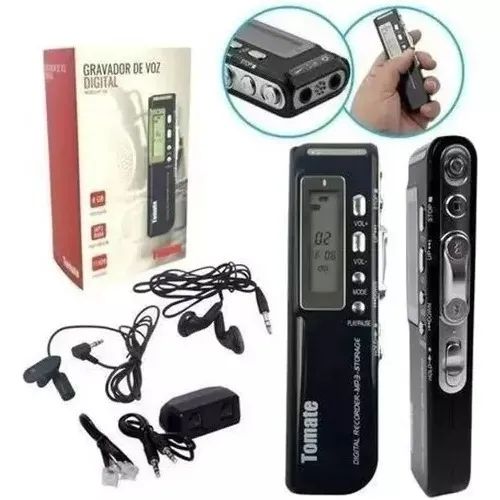 Gravador De Voz 8gb Digital Espião Gravação Profissional Mp3 Tomate - Loja Natan Abreu  - Foto 2