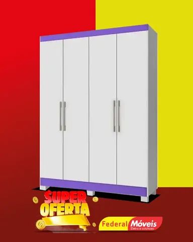 Guarda Roupas 4 Portas 4 Gavetas Super Lindo Fazemos Entrega 