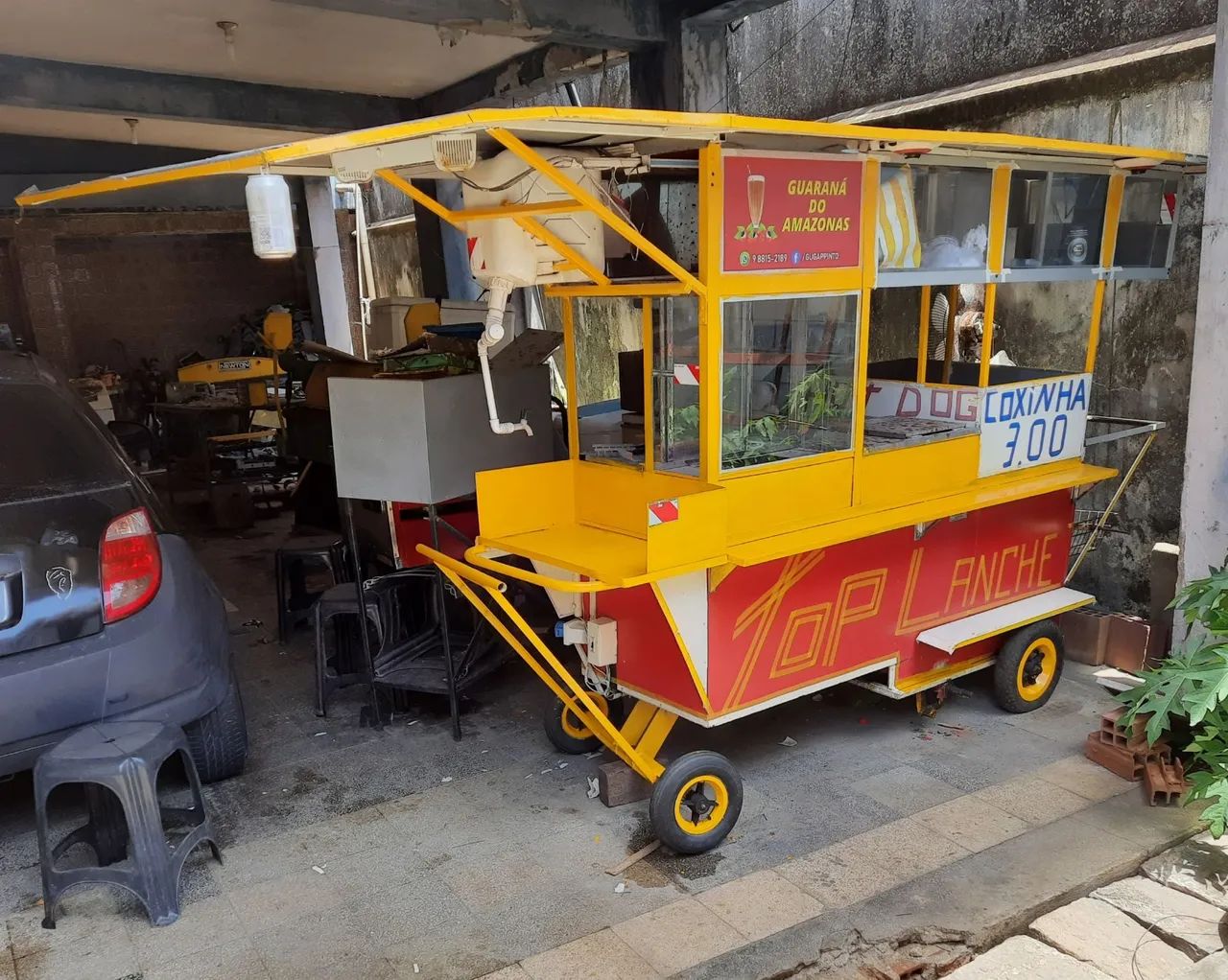 Carro de ESPETO HOTDOG HAMBÚRGUER, CAIXA D'ÁGUA ILUMINAÇÃO RODAS ALUMÍNIO - Oportunidade! - Foto 5