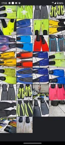 Duck-foot diving fins; I also have wetsuits, goggles, etc.