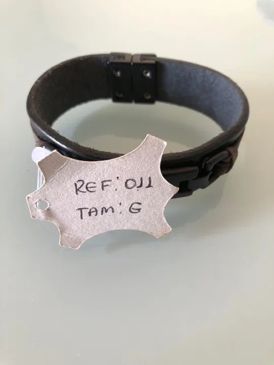 Pulseira Masculina de Couro - Foto 2