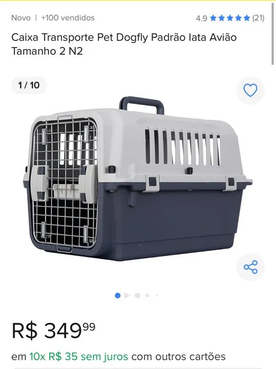 Caixa Transporte Pet Dogfly Padrão Iata Avião Tamanho 2 N2 - Nova - Foto 6