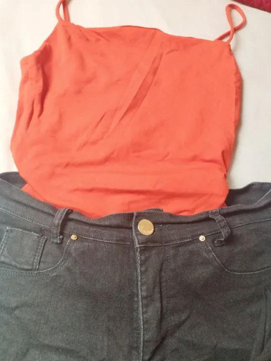 Calça Jeans Preta 40+ top Zara  - Foto 4