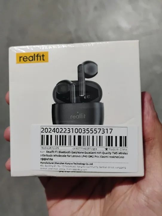 Fone de Ouvido Bluetooth Realfit F1 - Branco ou Preto - Novo