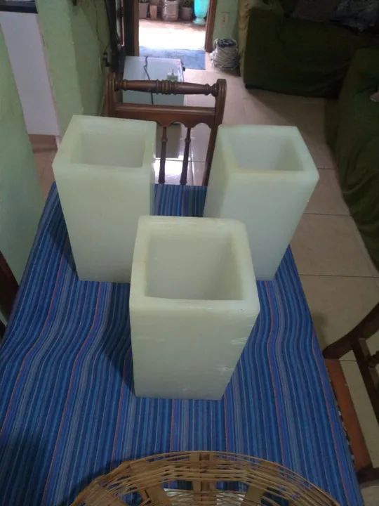 3 Cachepôs de velas  Quadradas 