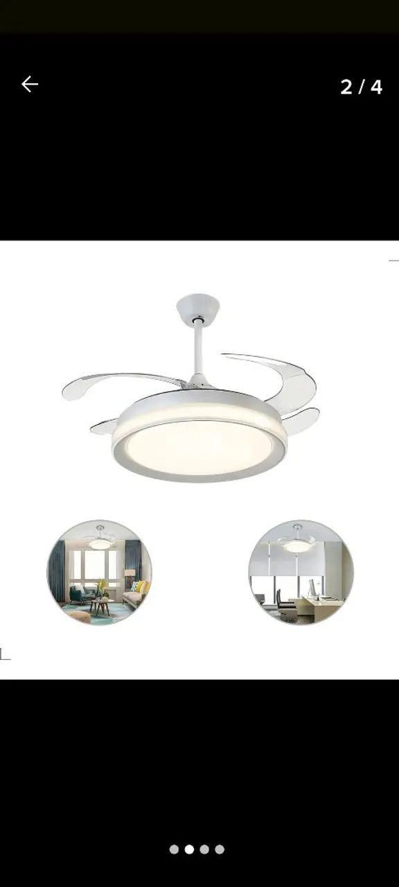 Ventilador de Teto com LED e Design Moderno