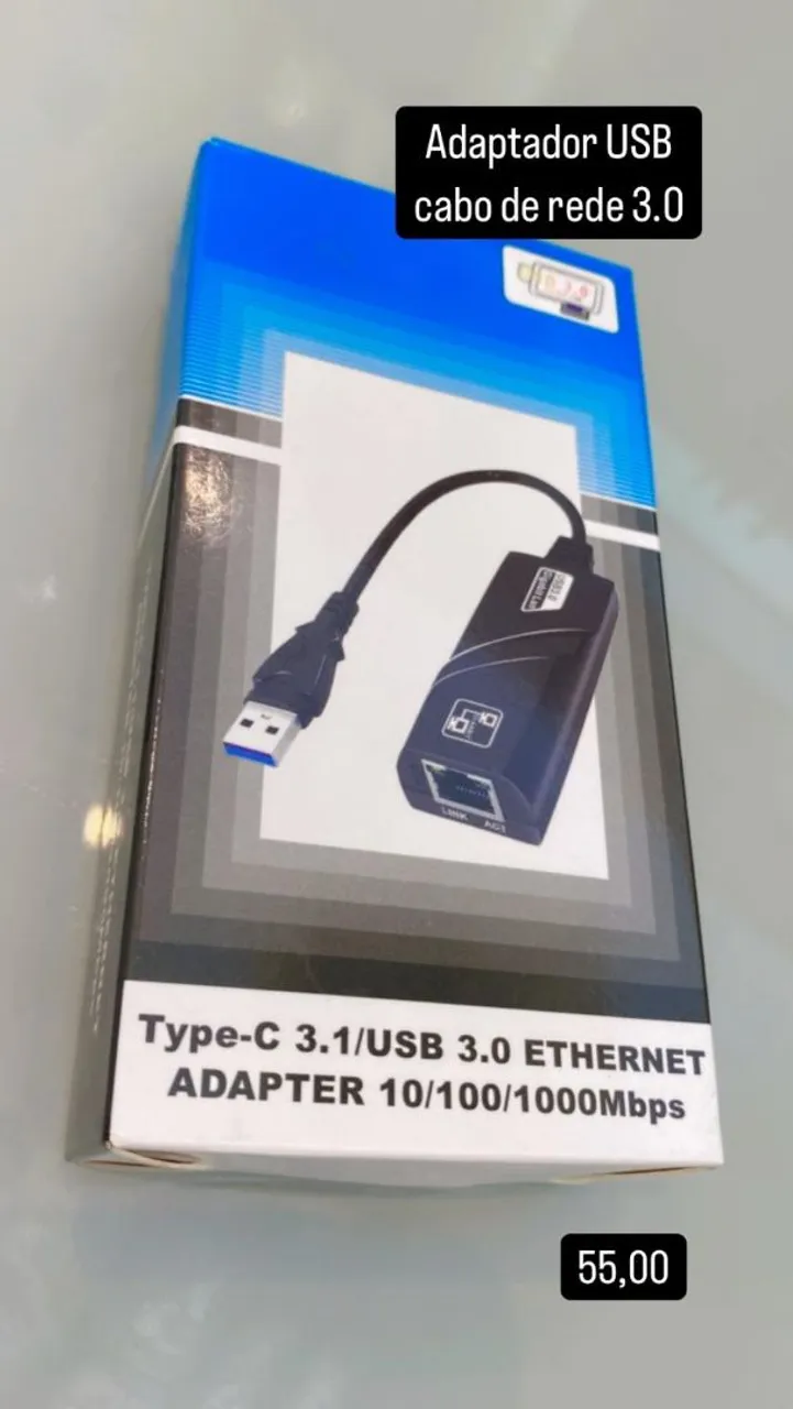 Adaptador USB 3.0 para Rede Ethernet RJ45