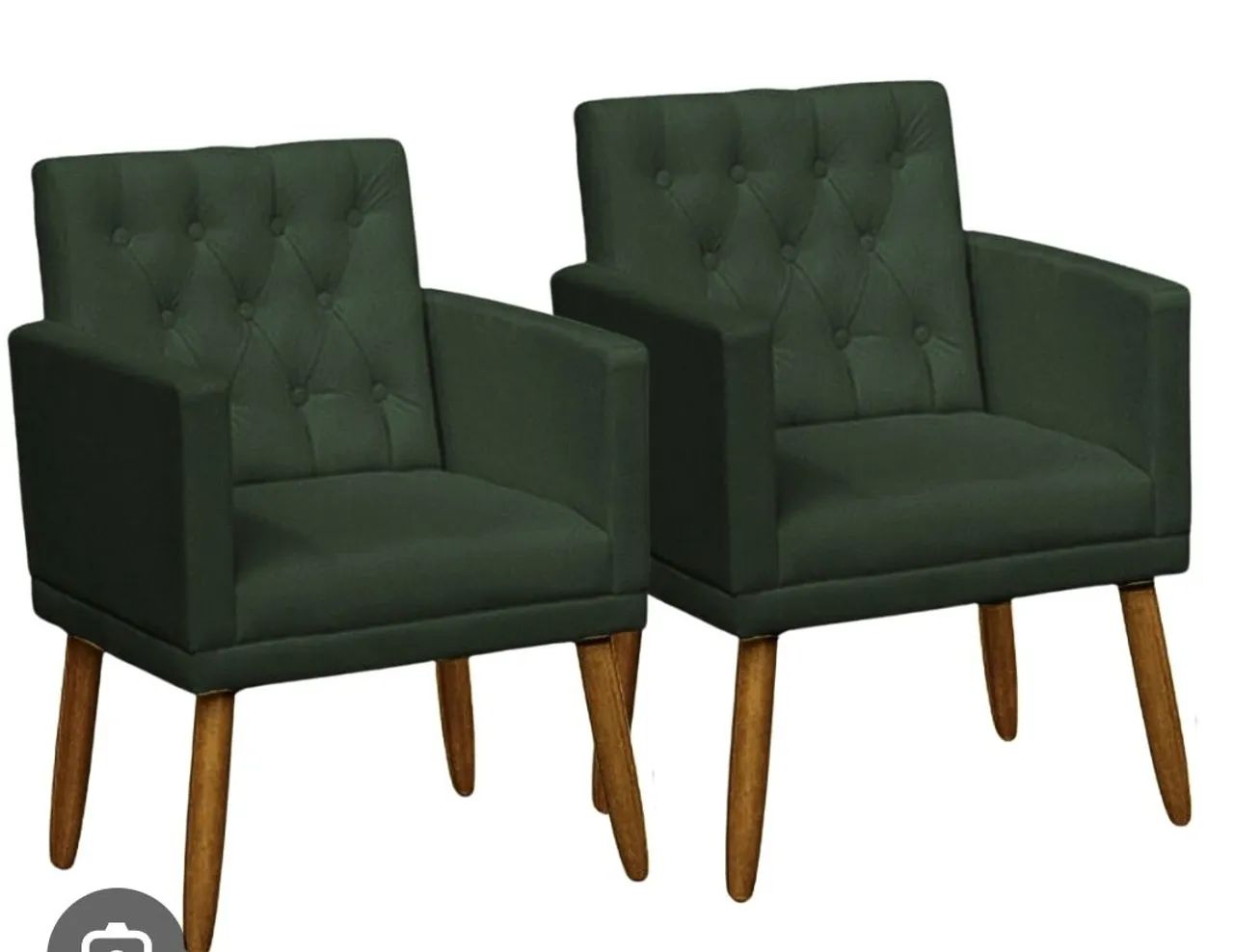 Poltronas estofadas verde - 2 lugares