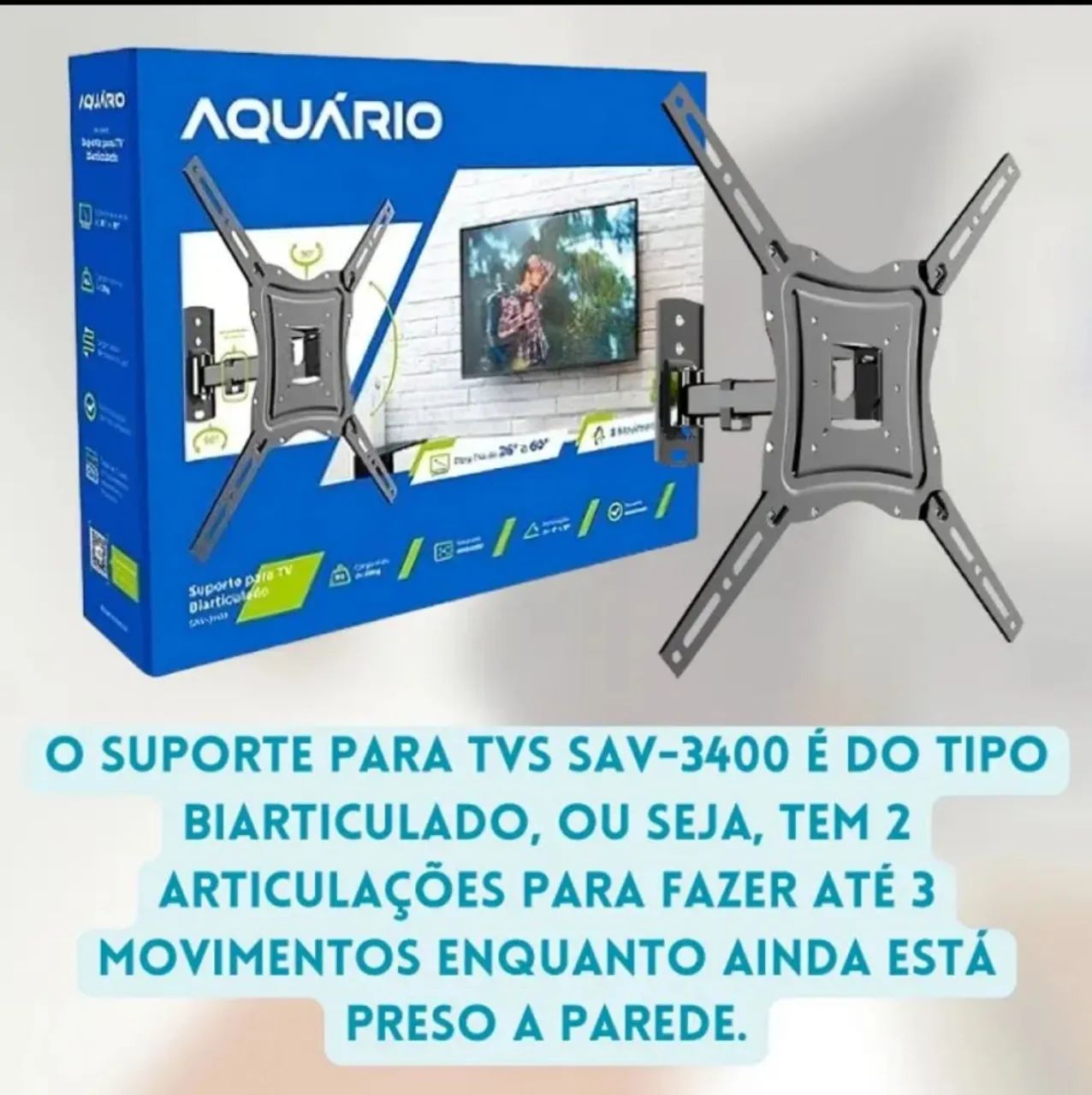 Suporte para TV articulado 26 a 60 polegadas - Foto 3