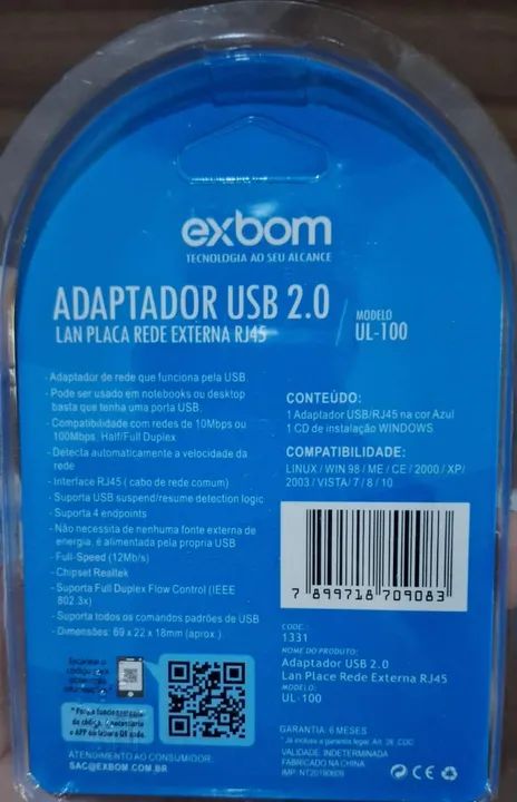Pack c/ 5 Adaptador de Rede USB 2.0/RJ45! - Foto 5