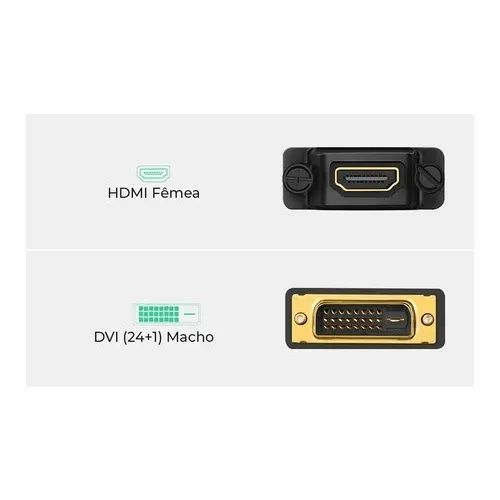 Adaptador Dvi Macho (24+1) + Hdmi Fêmea - Foto 2