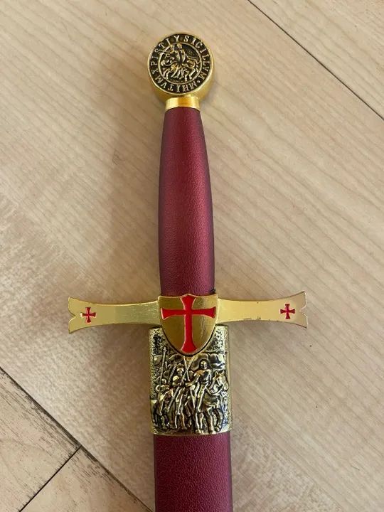 ADAGA TEMPLÁRIA ESPANHOLA ORIGINAL DE TOLEDO - ESPANHA - Foto 5