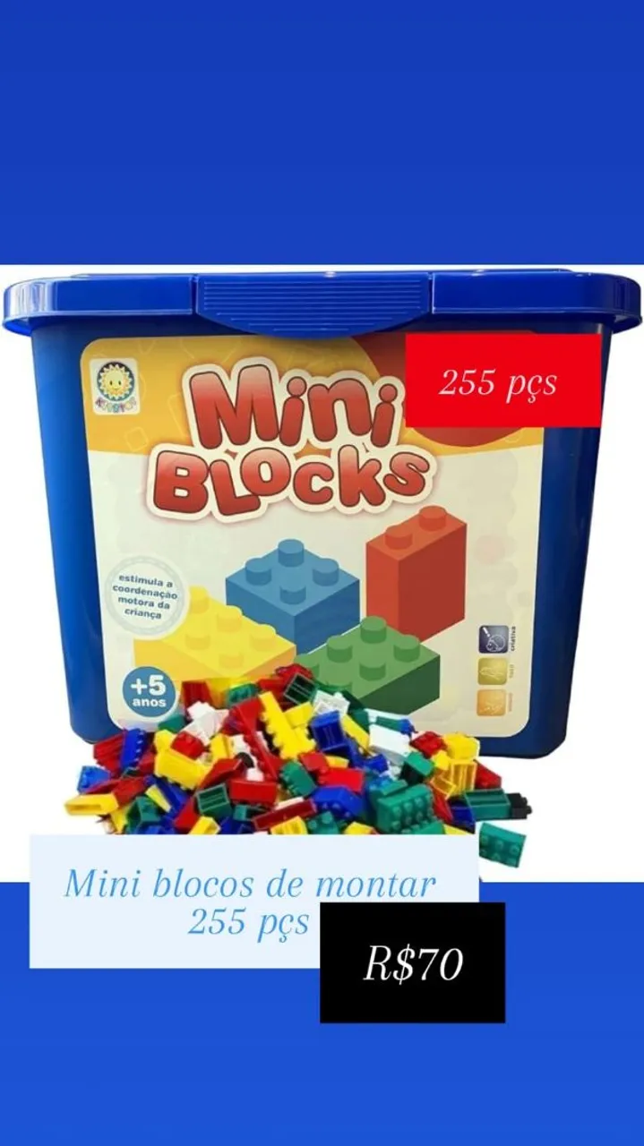 Mini Blocos de Montar - 255 peças