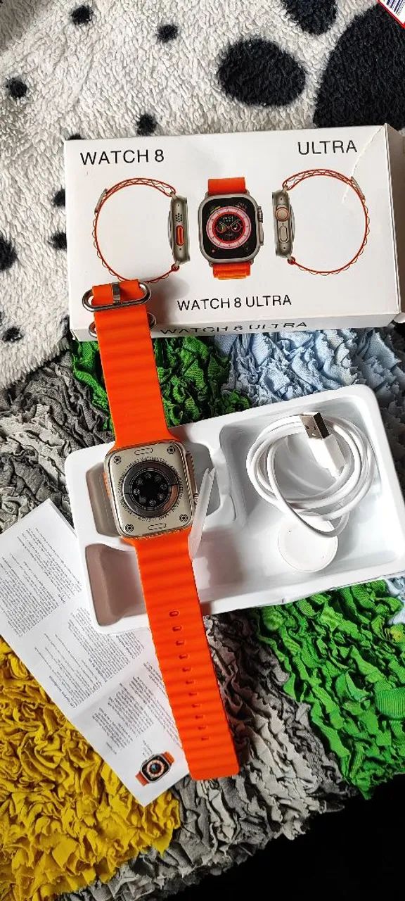 Relógio inteligente Apple Watch com pulseira laranja - Foto 3