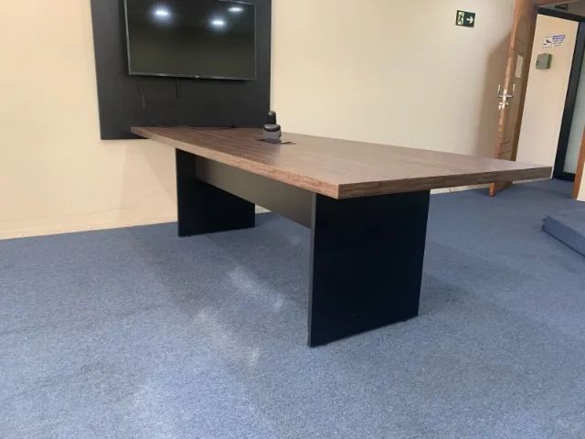 Mesa de Reunião Escritório 2,50m x 1,00m - MDP Resistente - Foto 4