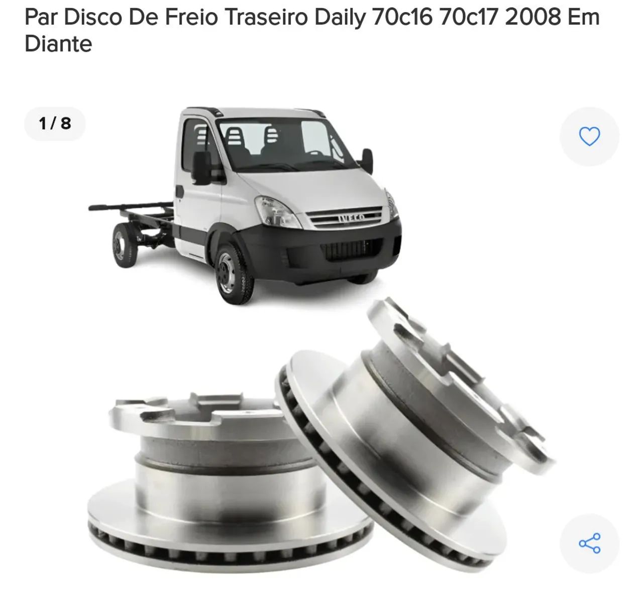 Disco De Freio Traseiro Daily 70c16 70c17 2008 Em Diante