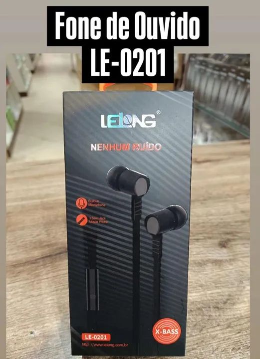 Fone de Ouvido  com fio para celular - Lelong LE-0201 - X-Bass - Nenhum Ruído