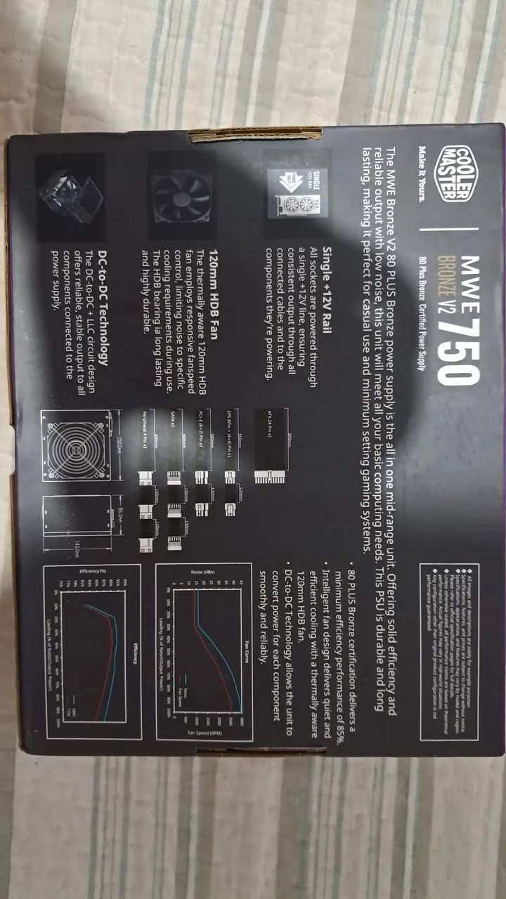 Fonte 750w 80plus bronze na caixa - Foto 2