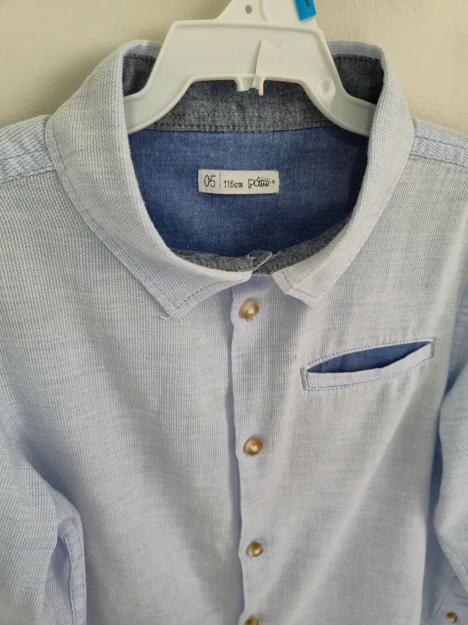 Camisa de linho azul bebê  - Foto 3