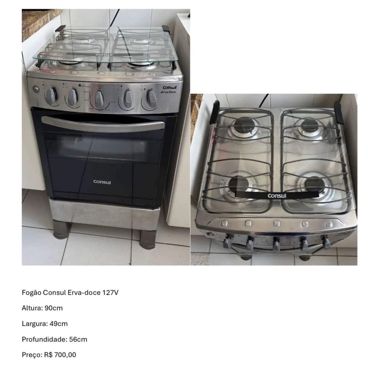 Fogão Consul Erva-Doce 127V