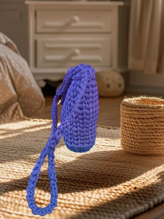 Bolsa Azul Marinho crochê  - Foto 2