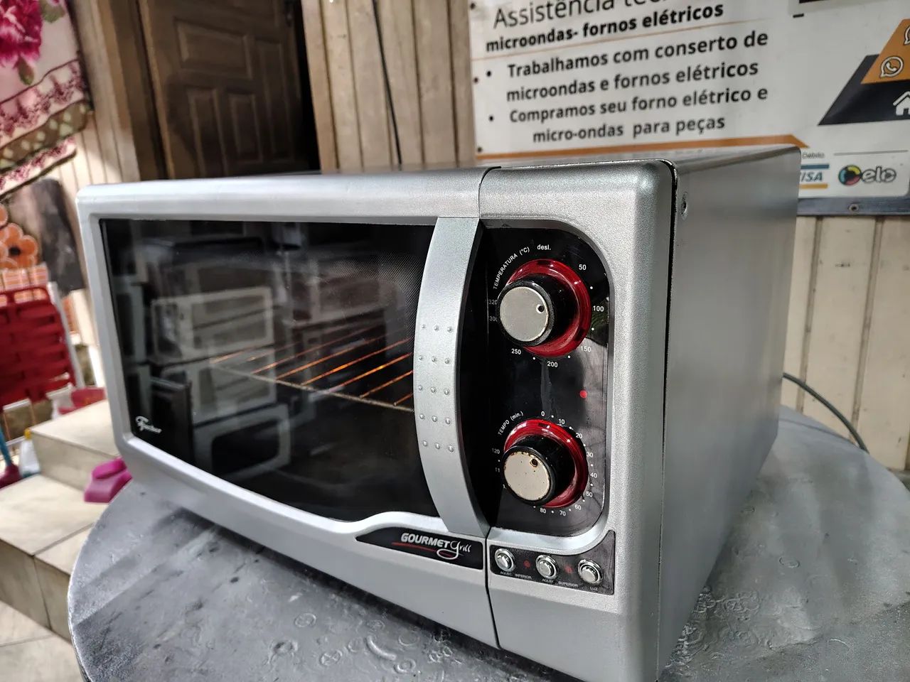 Forno Elétrico Fischer Gourmet Cinza Grafite 44 Litros Garantia 3 Meses Ótimo Estado . - Foto 2