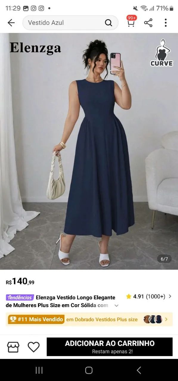 Vestido azul  plus size  - Foto 2