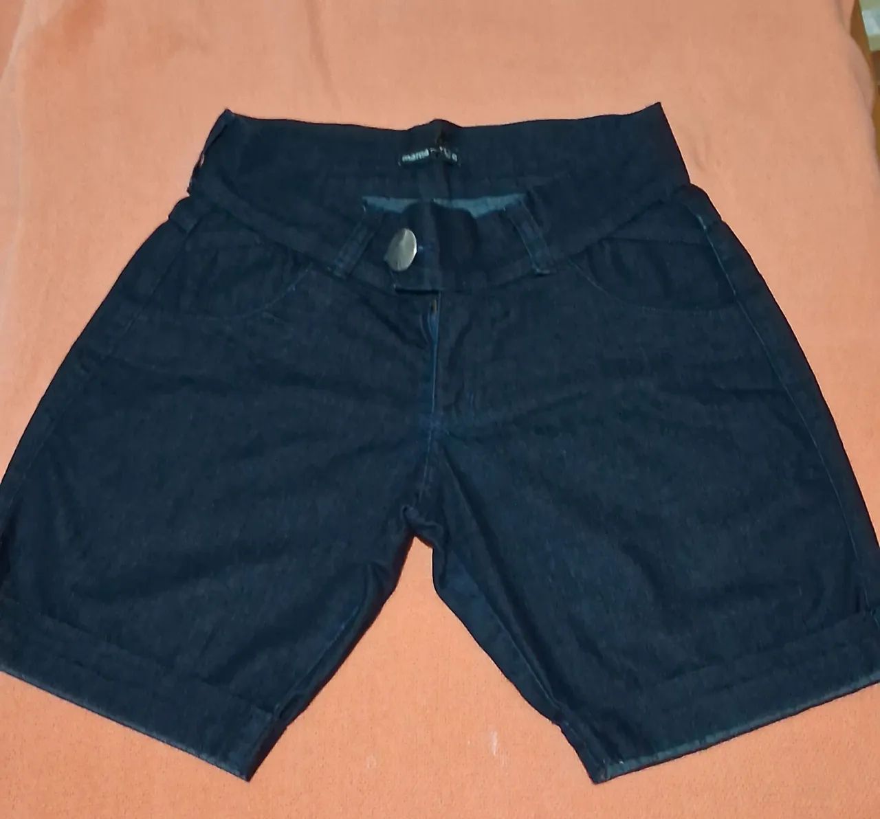 Shorts Jeans Escuro Feminino