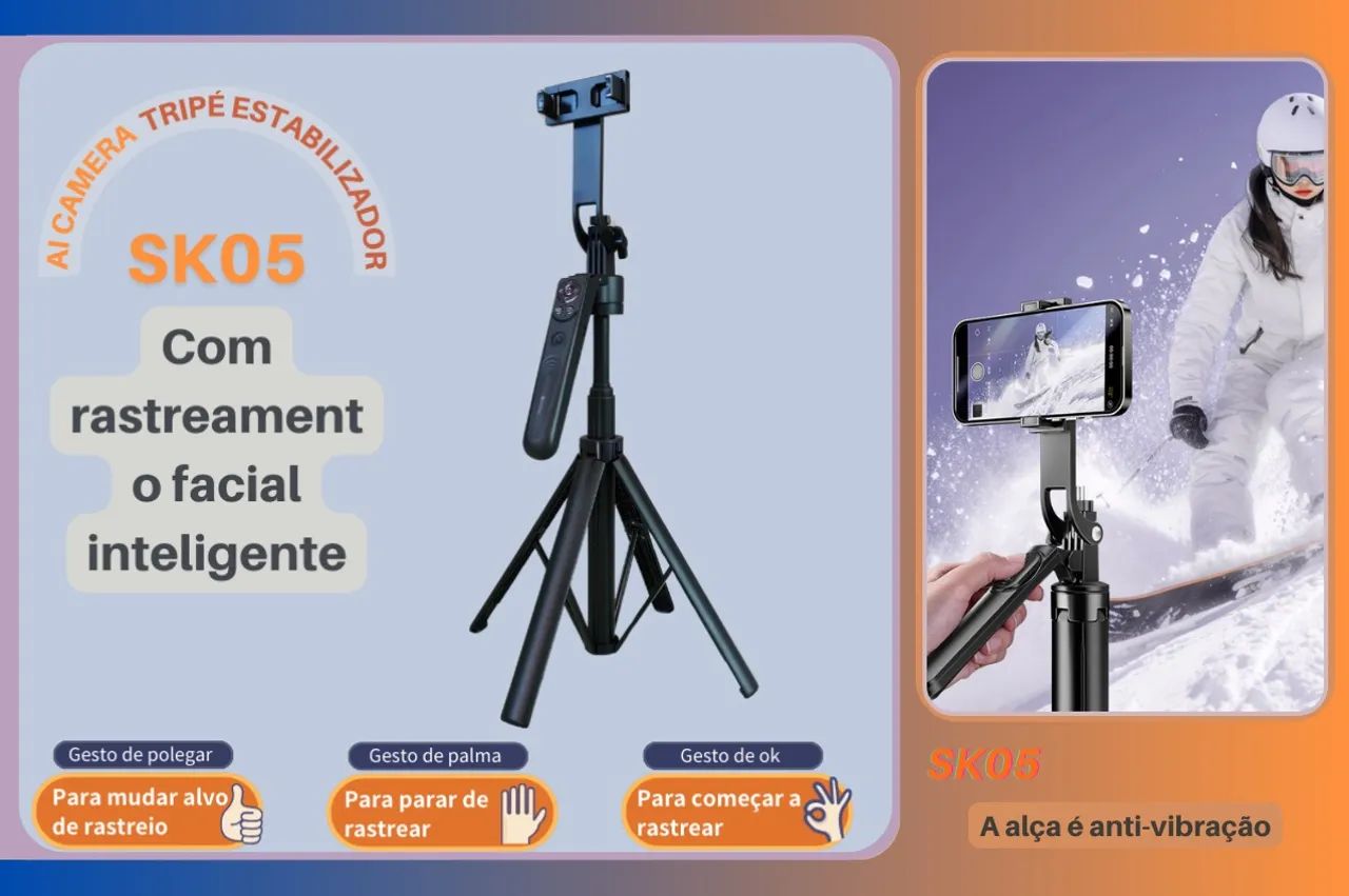 Tripé Estabilizador com Rastreamento Facial Inteligente - Foto 4