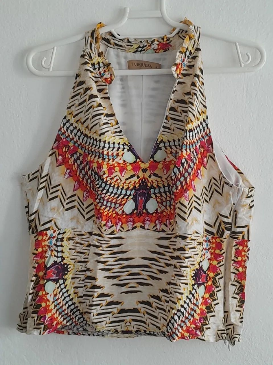 Conjunto Saia e Blusa em Viscose -Turquesa - Tam.: M - Foto 3