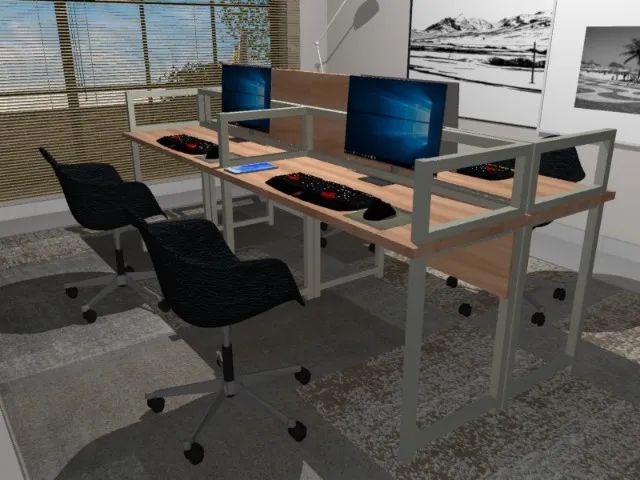 Estação Corporativa Office Work Delluxe. 16 Tomadas: L220CM X P120cm x A124cm   - Foto 2