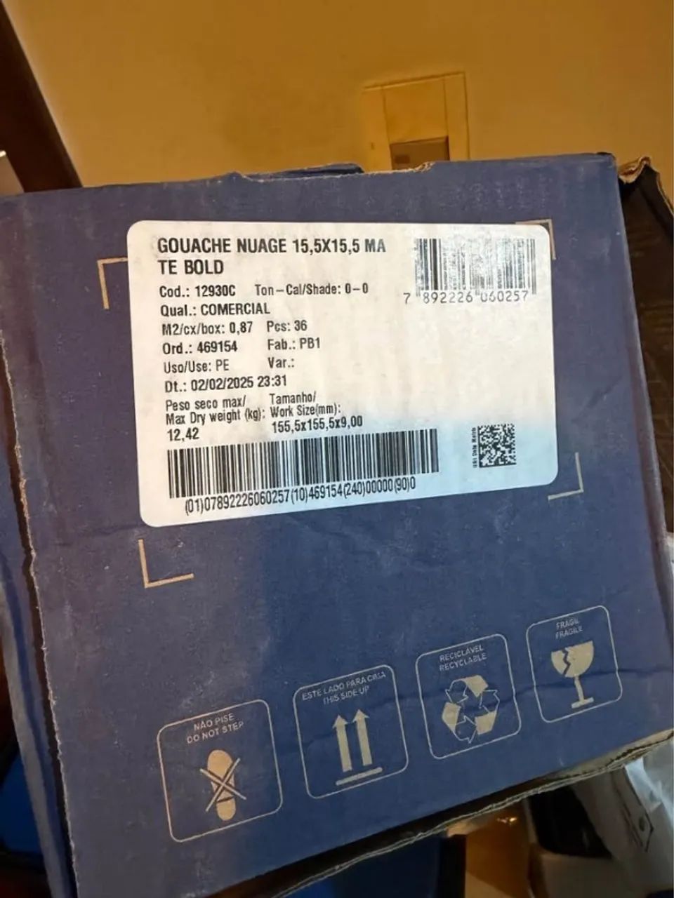25 Caixas Revestimento Gouache Nuage 15,5x15,5 Mate (Fosco) Bold Portobello - Foto 3