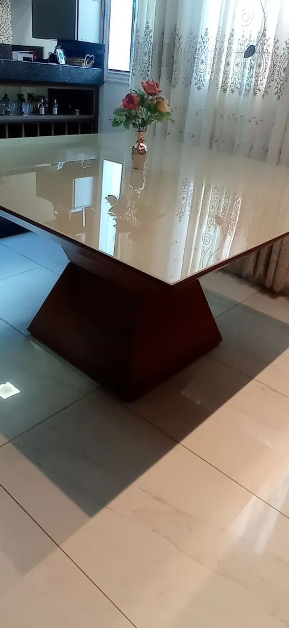 Mesa de Jantar com Tampo de Vidro - Design Moderno - Foto 3