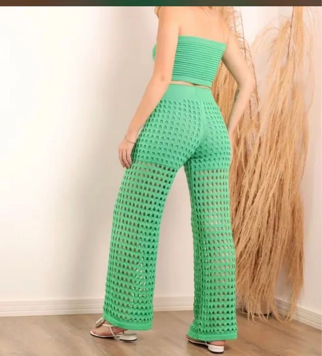 Conjunto Crochê Verde - Top e Calça - Foto 2