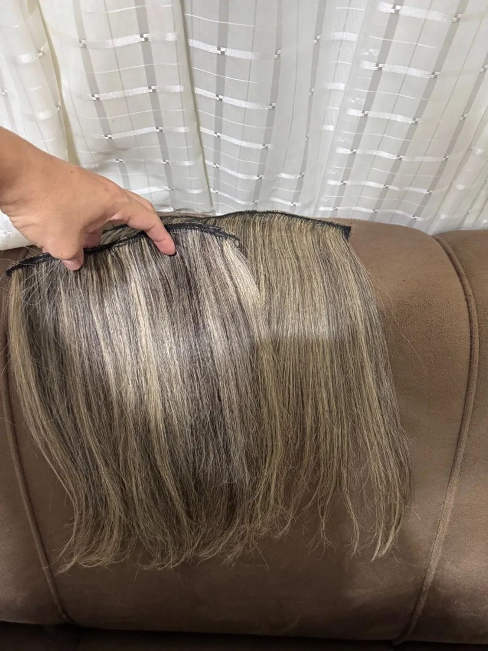 Conjunto 2 telinhas cabelo humano loiro mesclado  - Foto 4