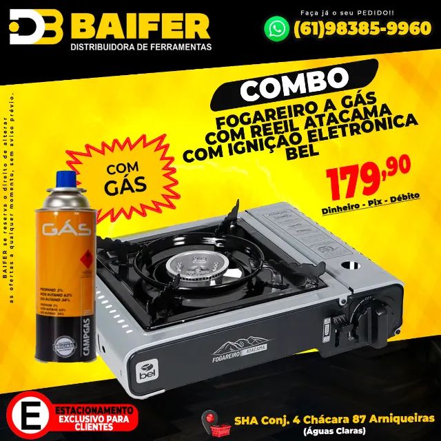 Fogareiro a Gás Com Refil Atacama Com Ignição Eletrônica Bel